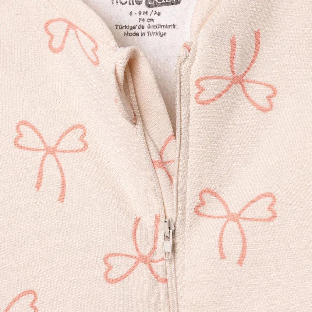 HelloBaby Bow Print 2.5 Tog Long Sleeve Baby Sleep Bag with Legs (9 Months to 5 Years) - Salmon