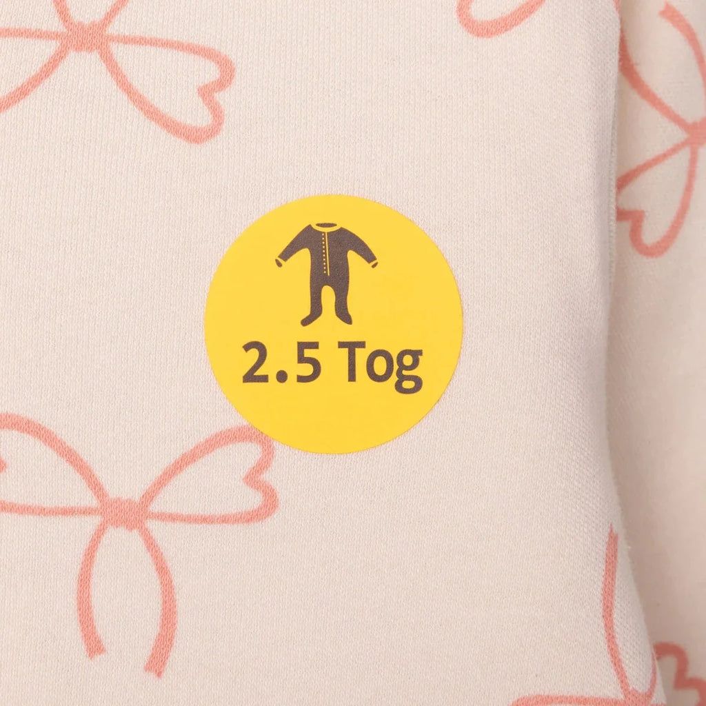 HelloBaby Bow Print 2.5 Tog Long Sleeve Baby Sleep Bag with Legs (9 Months to 5 Years) - Salmon