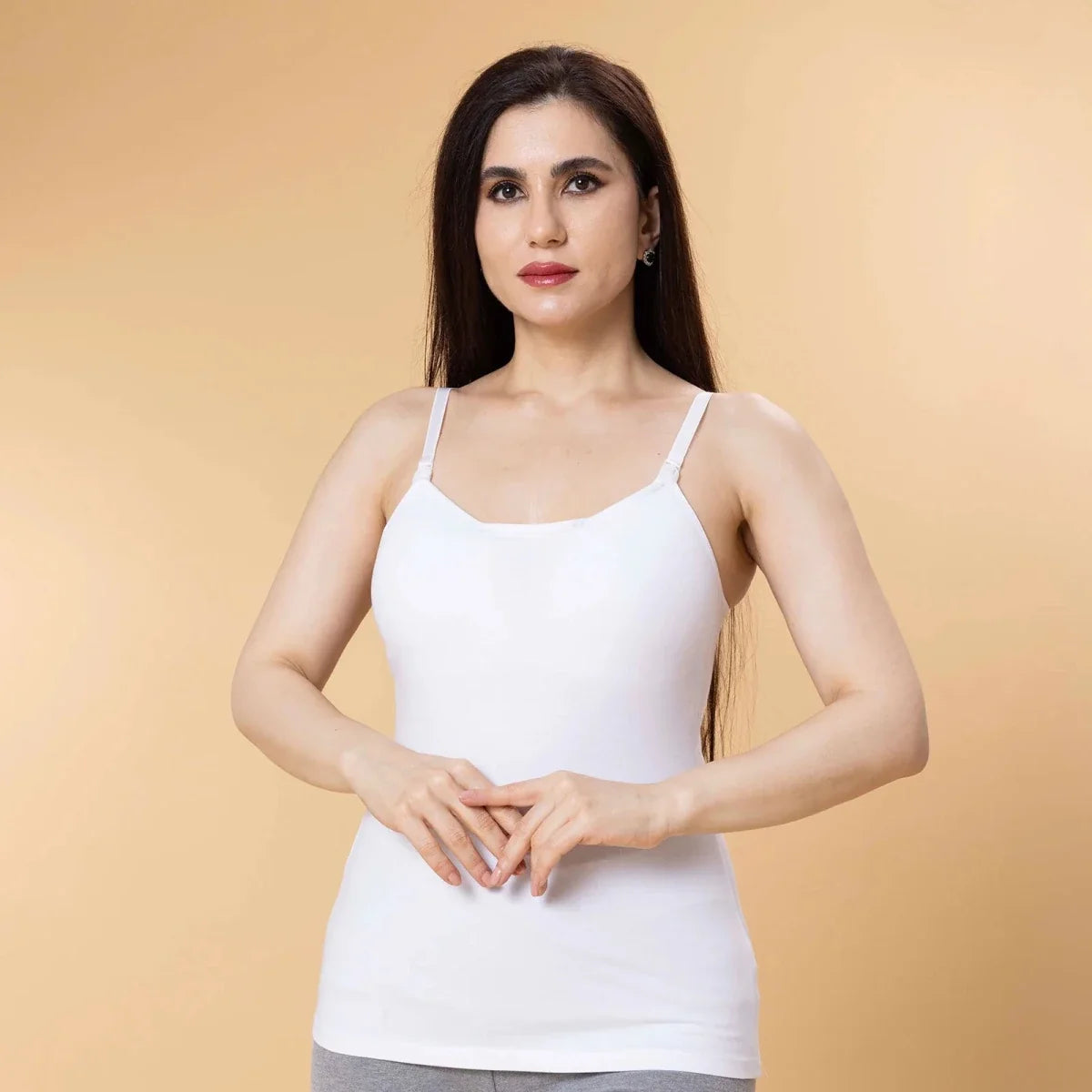Baby Mom Women's Nursing Vest (S to 2XL) - White