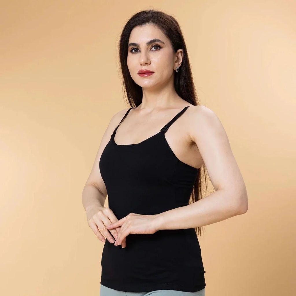 Baby Mom Women's Nursing Vest (S to 2XL) - Black