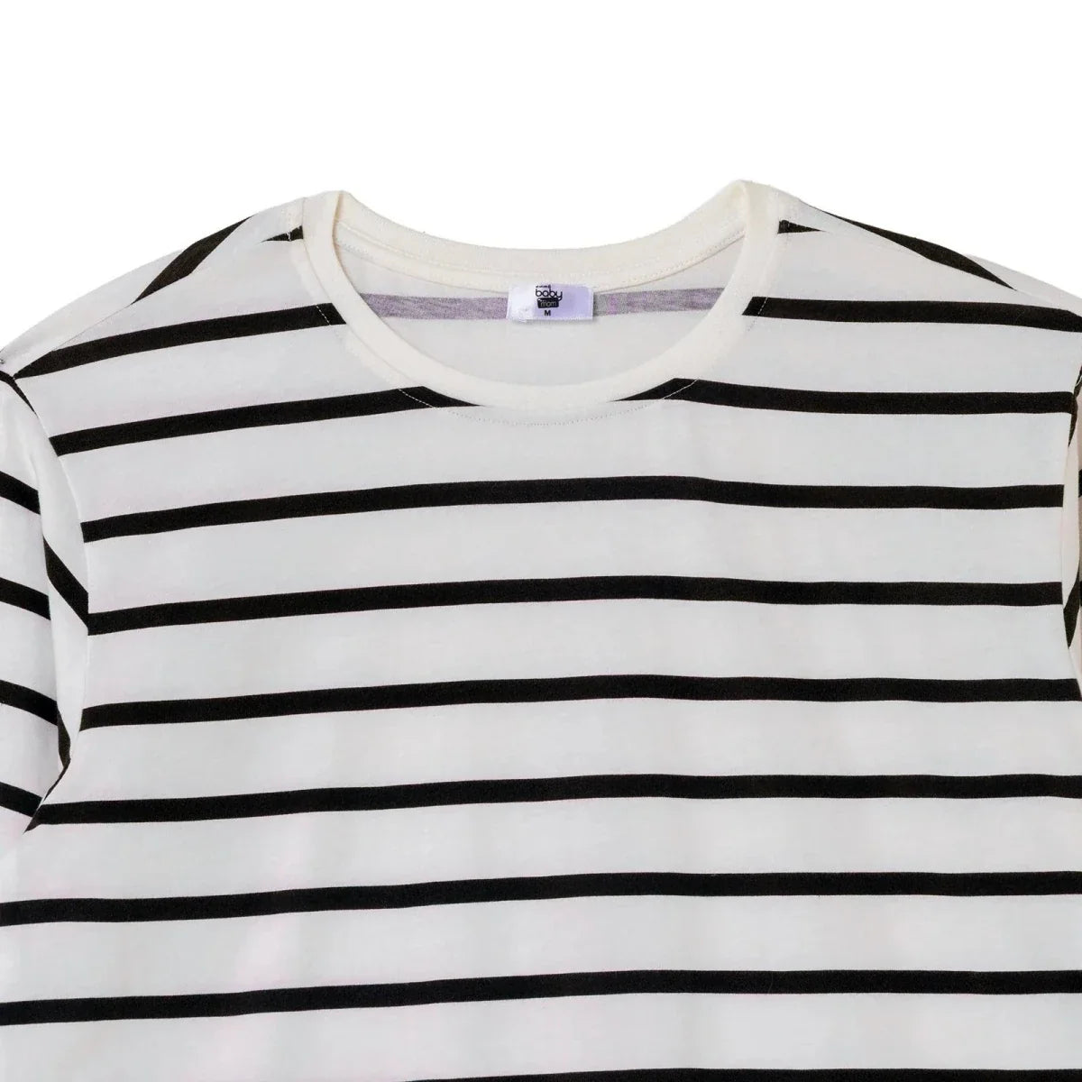 Baby Mom Striped Women's Maternity Long Sleeve T-Shirt (S to 2XL) - Black Printed