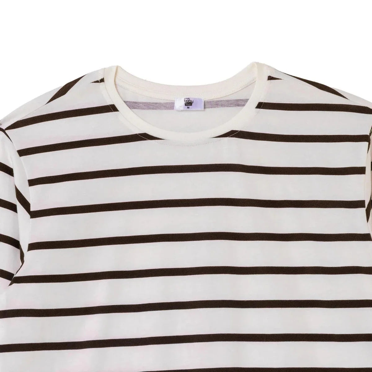 Baby Mom Striped Women's Maternity Long Sleeve T-Shirt (S to 2XL) - Brown Printed