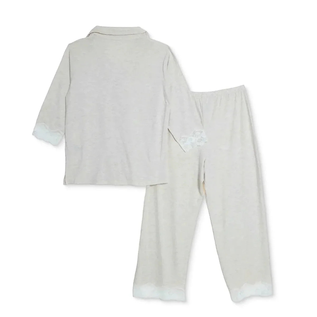 Baby Mom Women's V-Neck Button Front Pyjama Set (S to 2XL) - Beige