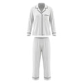 Baby Mom Buttoned Pocket Women's Maternity Long Sleeve Viscose Pyjama Set (S to 2XL) - Ecru