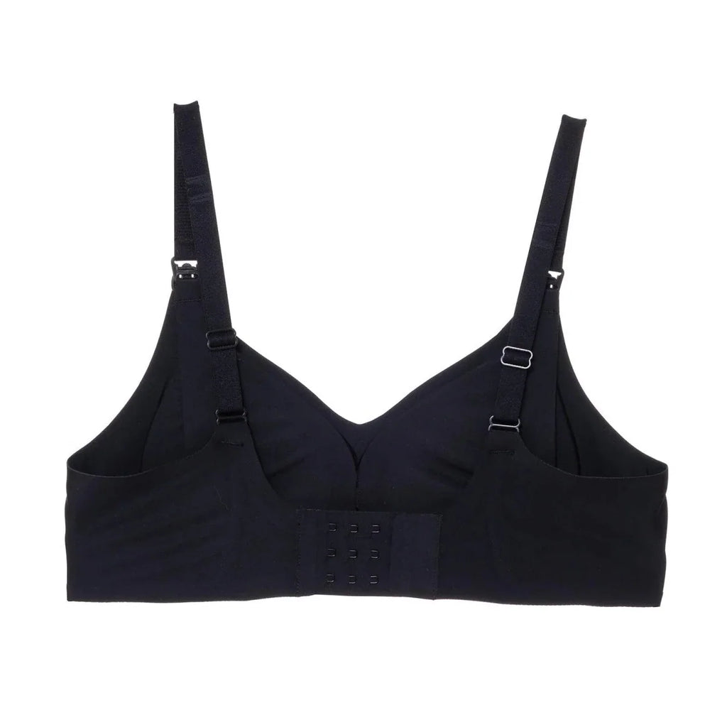 Baby Mom Women's Seamless V-Neck Non-Padded Nursing Bra - Black