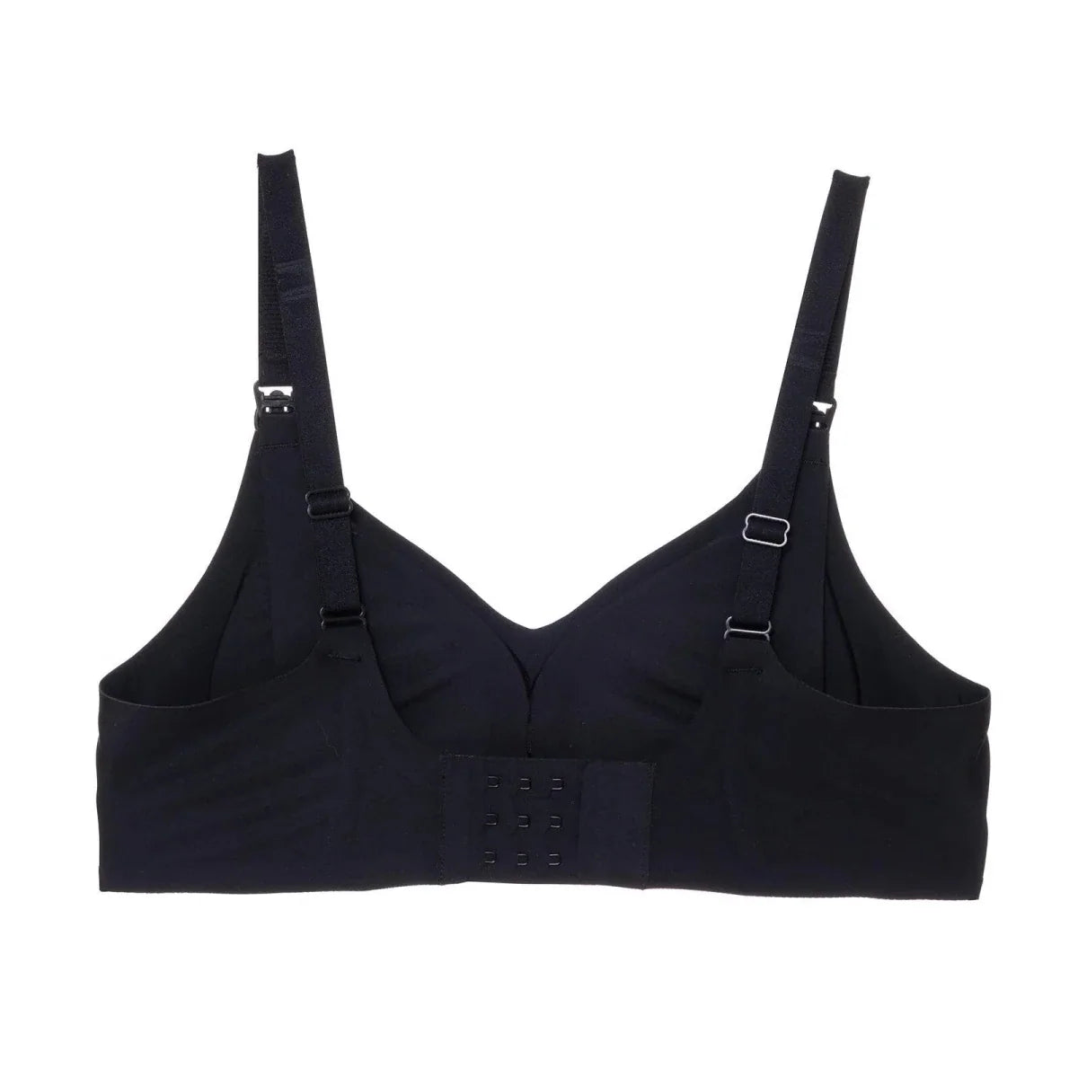 Baby Mom Women's Seamless V-Neck Non-Padded Nursing Bra - Black