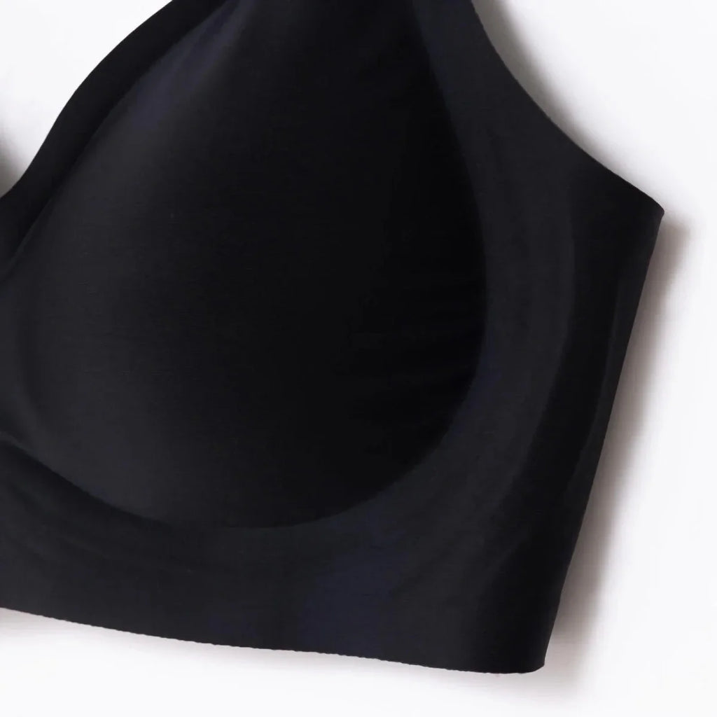 Baby Mom Women's Seamless V-Neck Non-Padded Nursing Bra - Black