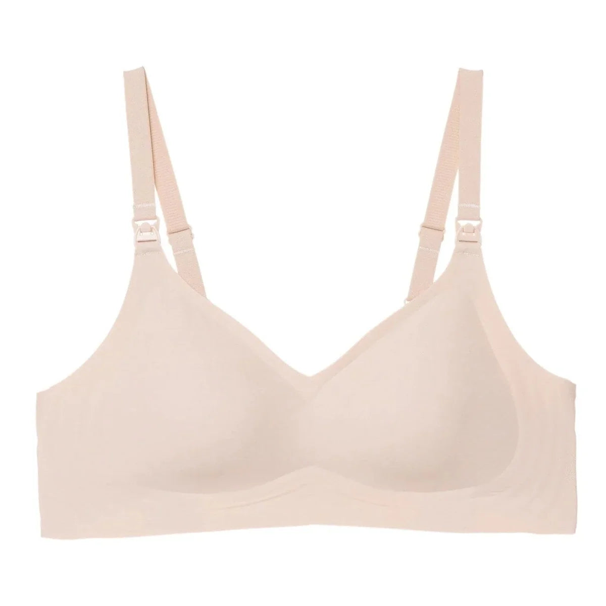 Baby Mom Women's Seamless V-Neck Non-Padded Nursing Bra - Nude
