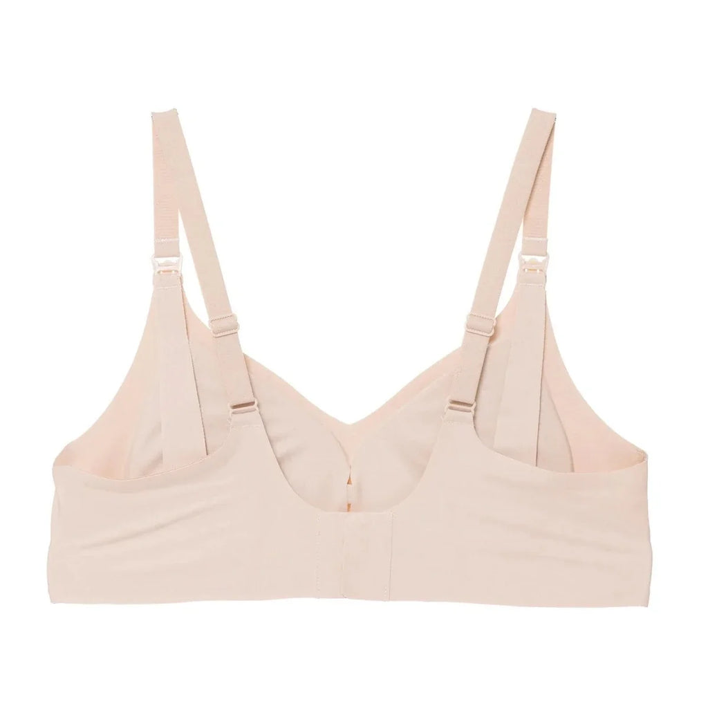 Baby Mom Women's Seamless V-Neck Non-Padded Nursing Bra - Nude