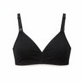 Baby Mom Women's Lace Neckline Non-Padded Nursing Bra - Black