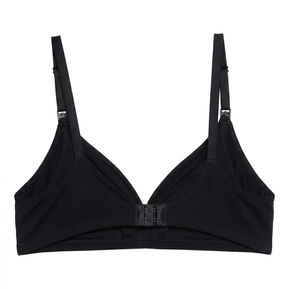 Baby Mom Women's Lace Neckline Non-Padded Nursing Bra - Black