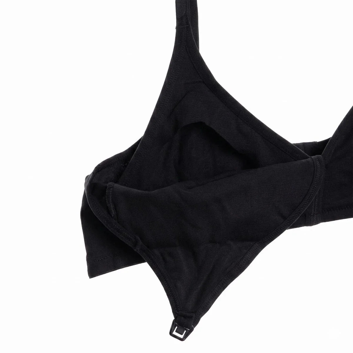 Baby Mom Women's Lace Neckline Non-Padded Nursing Bra - Black