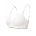 Baby Mom Women's Lace Neckline Non-Padded Nursing Bra - White