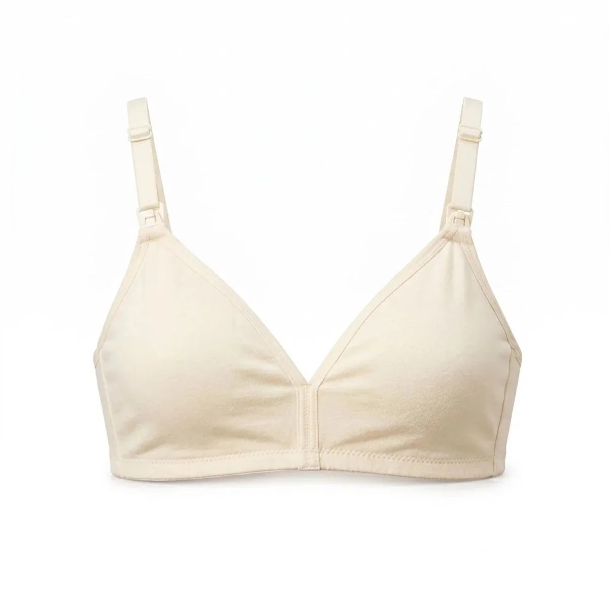 Baby Mom Women's Lace Neckline Non-Padded Nursing Bra - Nude