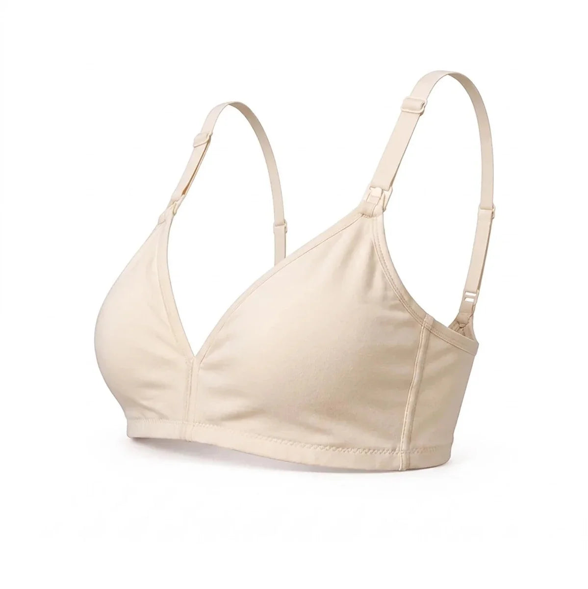 Baby Mom Women's Lace Neckline Non-Padded Nursing Bra - Nude