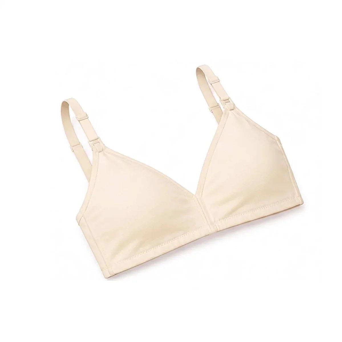 Baby Mom Women's Lace Neckline Non-Padded Nursing Bra - Nude