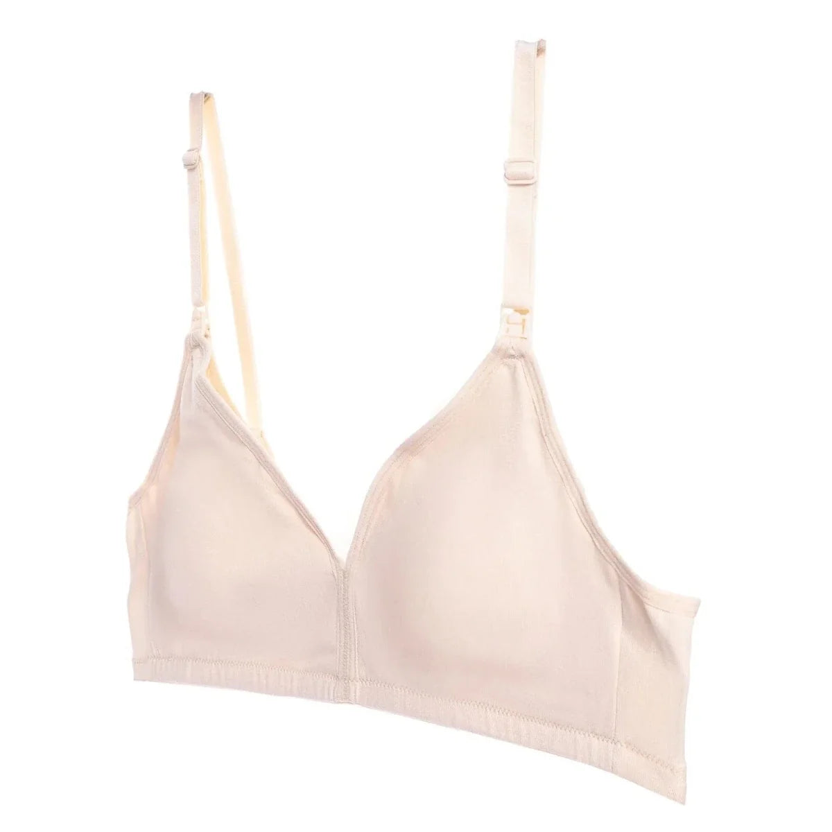 Baby Mom Women's Lace Neckline Non-Padded Nursing Bra - Nude