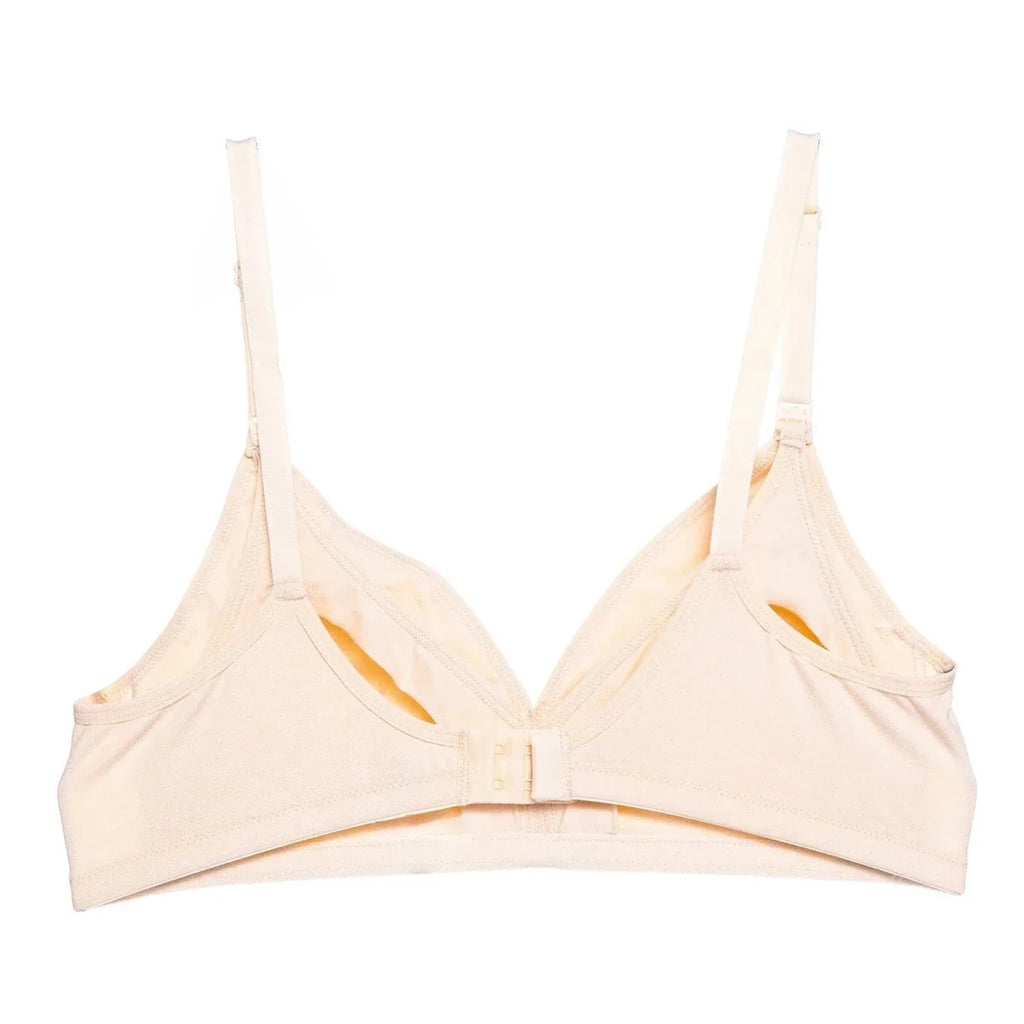 Baby Mom Women's Lace Neckline Non-Padded Nursing Bra - Nude