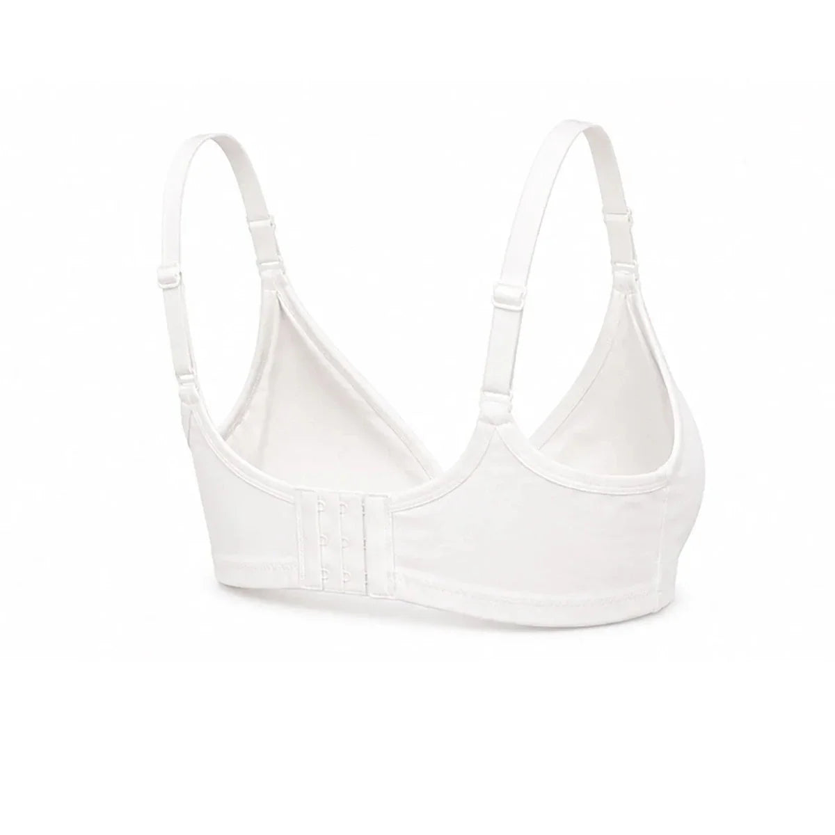 Baby Mom Women's Lace Neckline Non-Padded Nursing Bra - White