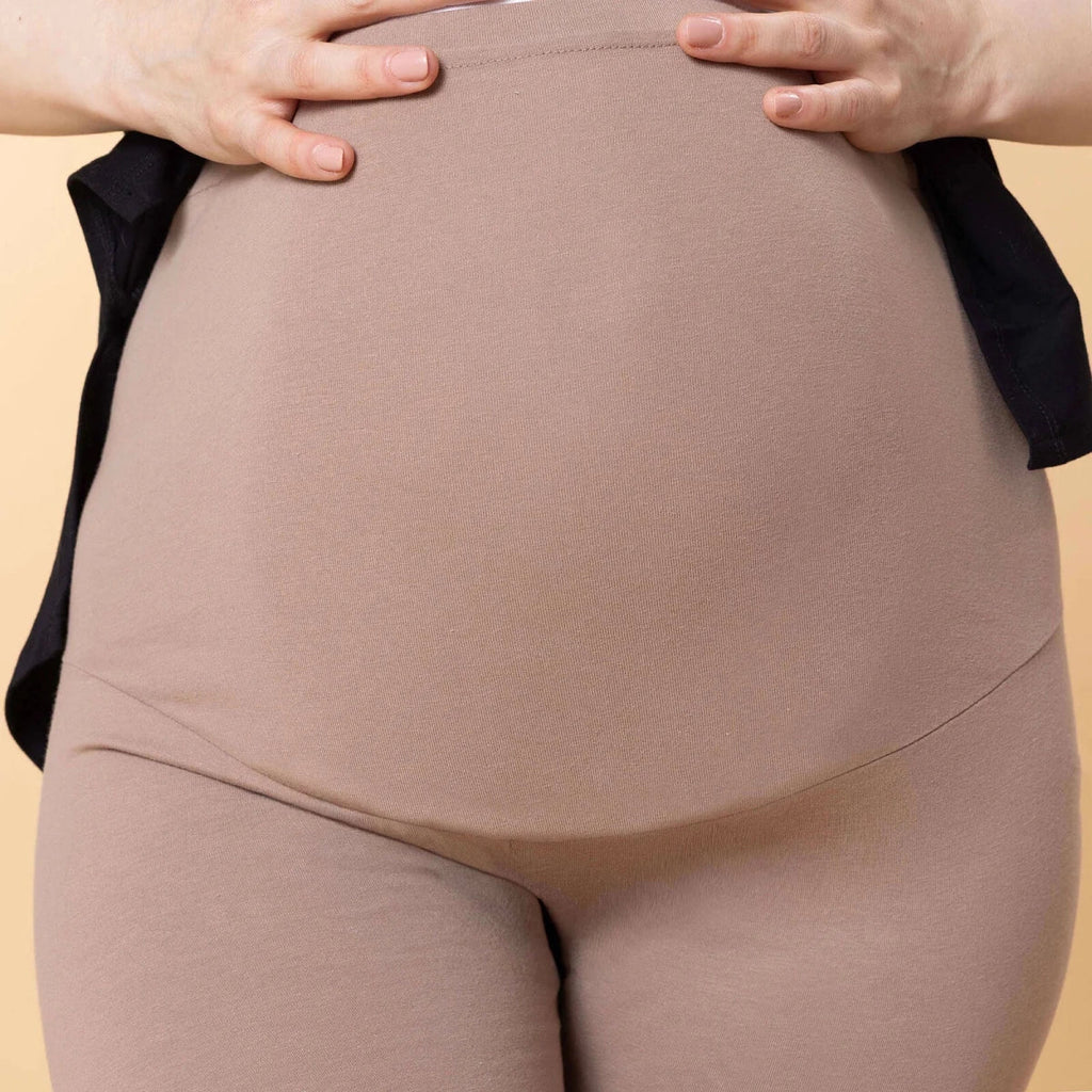 Baby Mom Women's Maternity Jersey Leggings (S to 2XL) - Light Brown