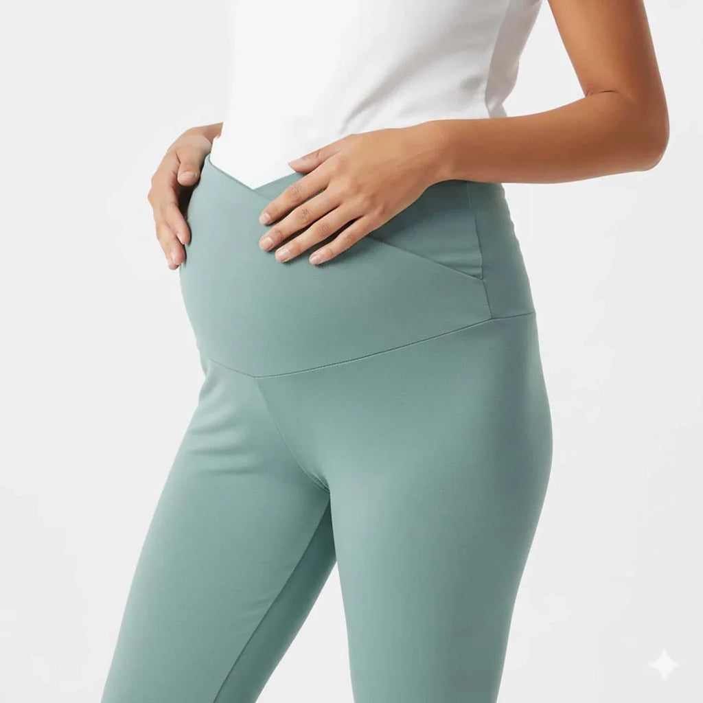 Baby Mom Women's Maternity Jersey Leggings (S to 2XL) - Green