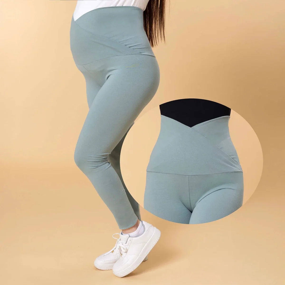 Baby Mom Women's Maternity Jersey Leggings (S to 2XL) - Green