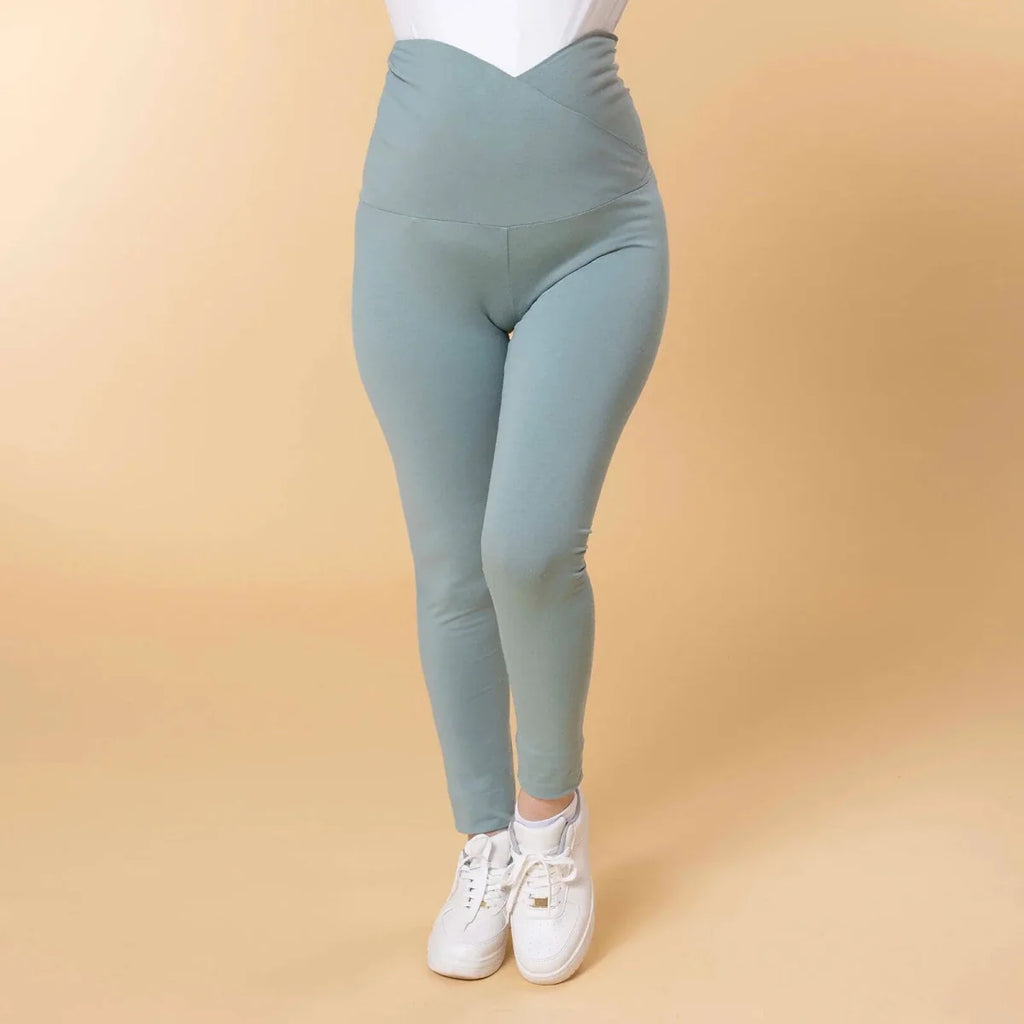 Baby Mom Women's Maternity Jersey Leggings (S to 2XL) - Green