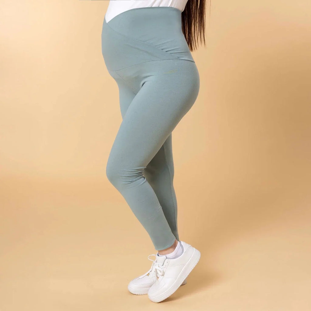 Baby Mom Women's Maternity Jersey Leggings (S to 2XL) - Green