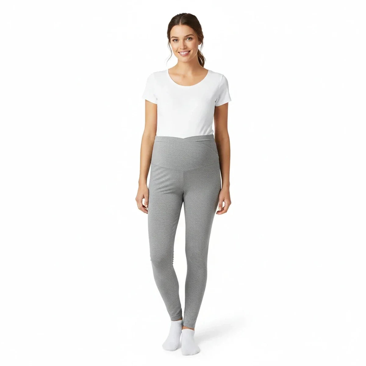 Baby Mom Women's Maternity Jersey Leggings (S to 2XL) - Grey Melange