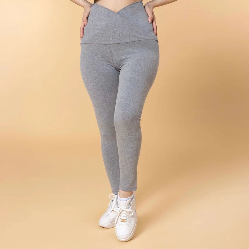 Baby Mom Women's Maternity Jersey Leggings (S to 2XL) - Grey Melange