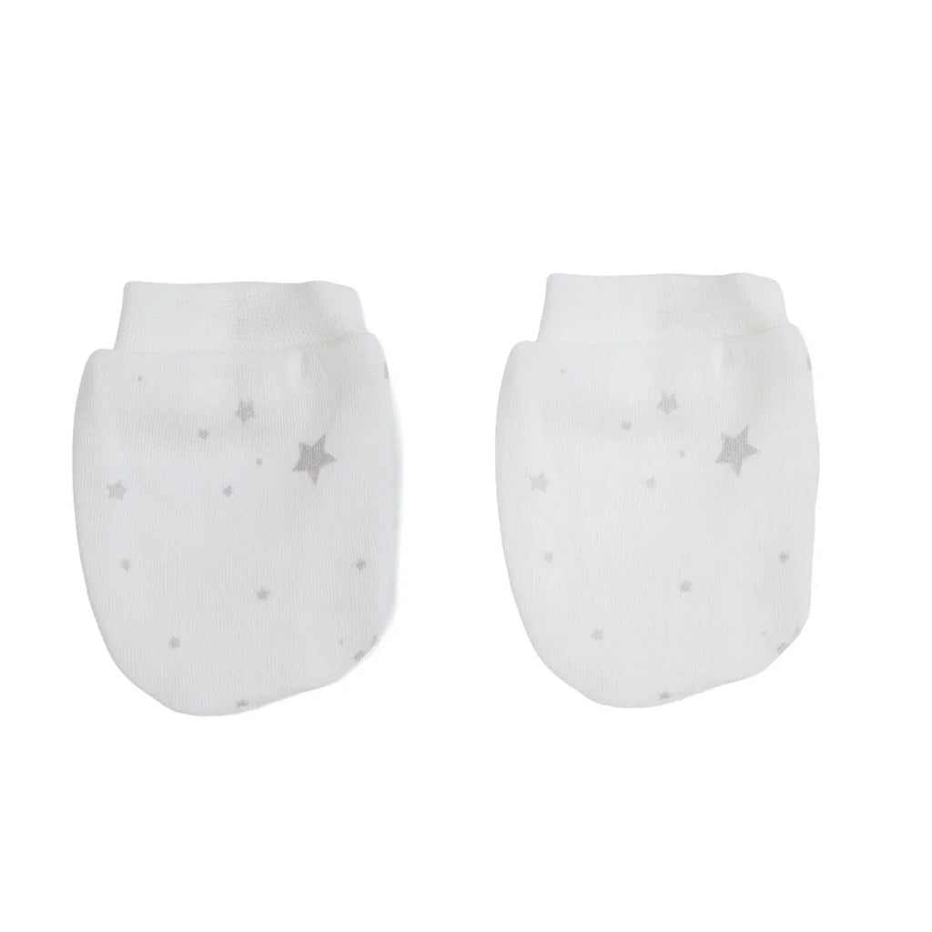 HelloBaby Printed Baby Scratch Mitts (Newborn) - Ecru Printed