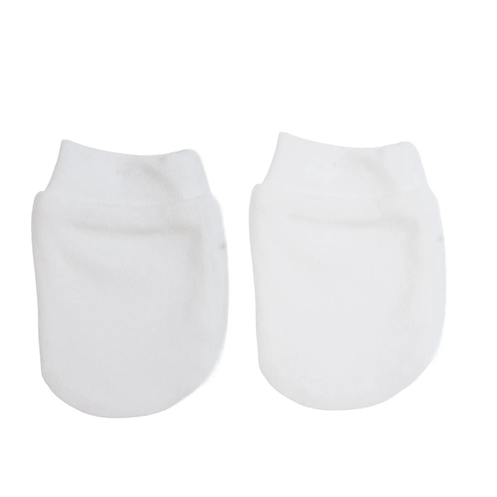 HelloBaby Printed Baby Scratch Mitts (Newborn) - Ecru Printed