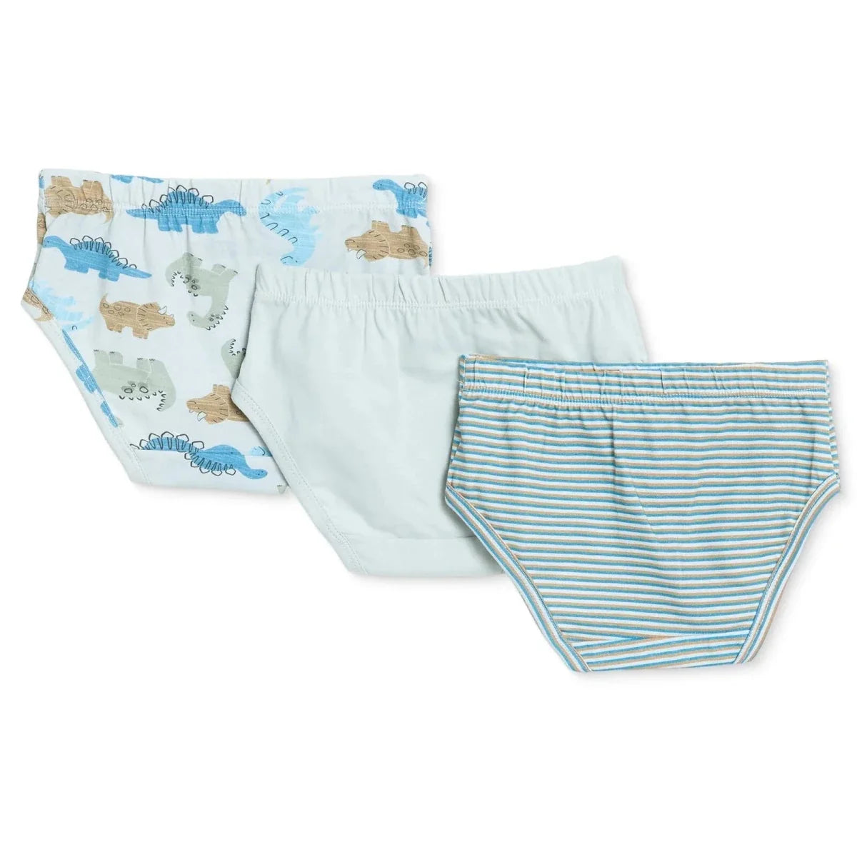 HelloBaby 3 Pack Striped Dinosaur Print Baby Briefs (12 Months to 4-5 Years) - Petrol Printed