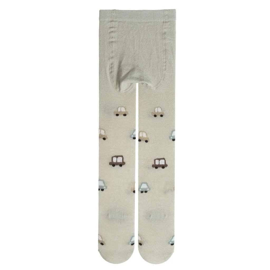 HelloBaby Car Print Baby Tights (6-12 Months to 4-5 Years) - Beige Printed