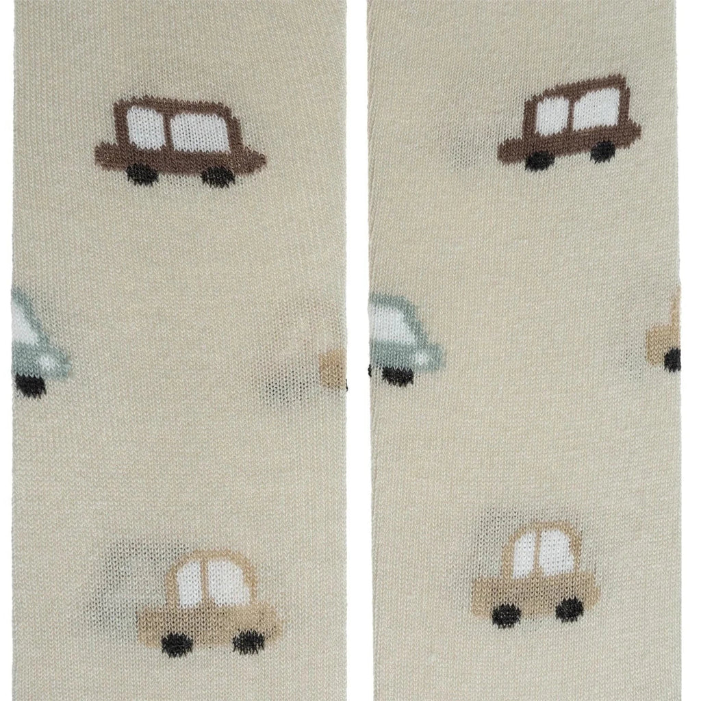 HelloBaby Car Print Baby Tights (6-12 Months to 4-5 Years) - Beige Printed