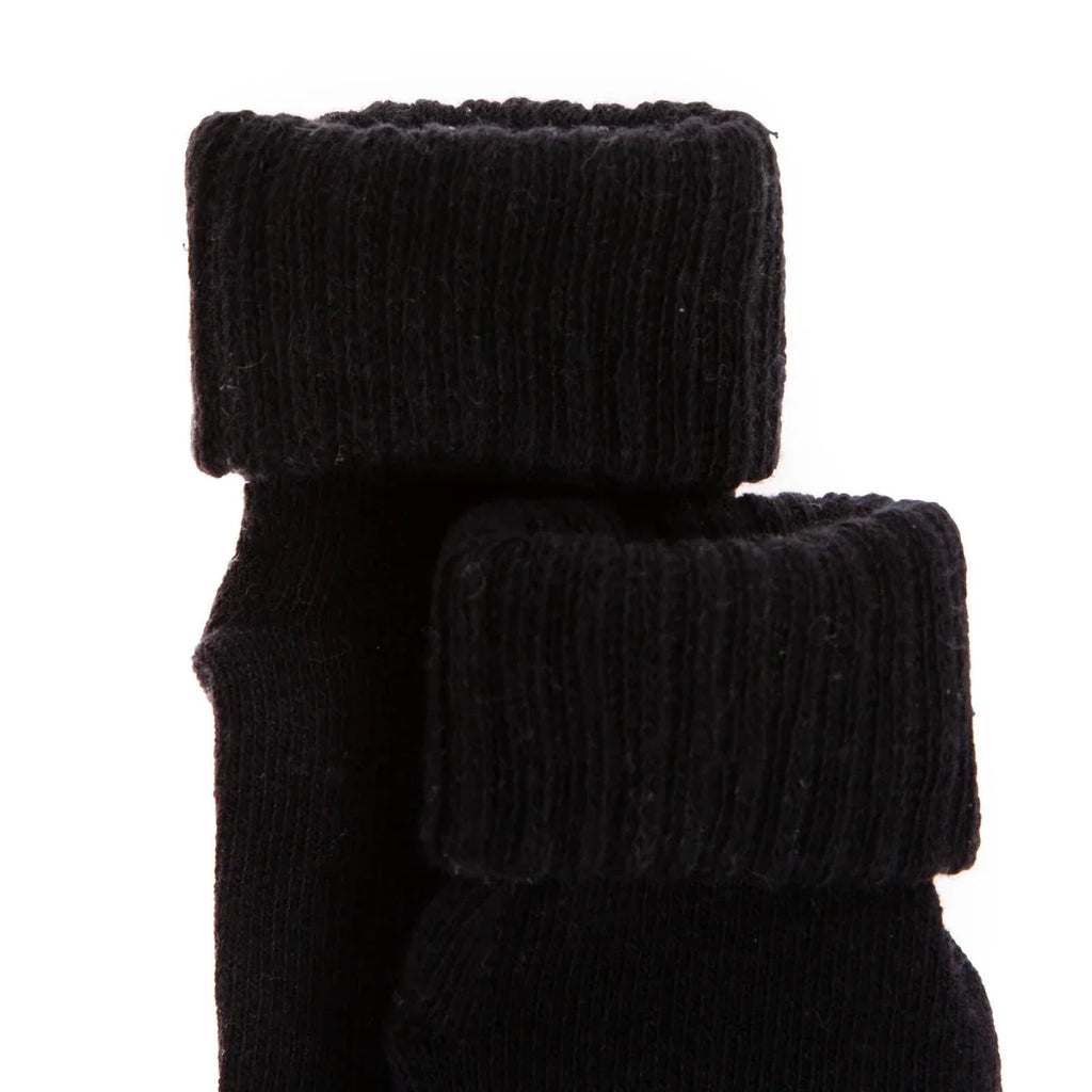 HelloBaby 3 Pack Roll-Top Baby Socks (Newborn to 12-24 Months) - Black