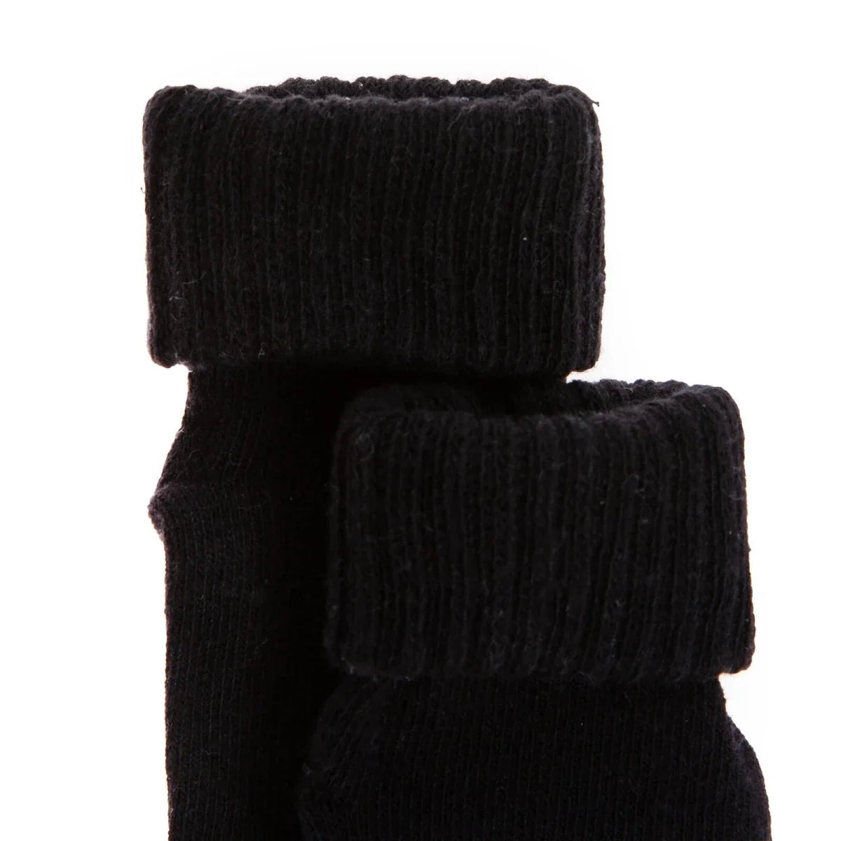 HelloBaby 3 Pack Roll-Top Baby Socks (Newborn to 12-24 Months) - Black