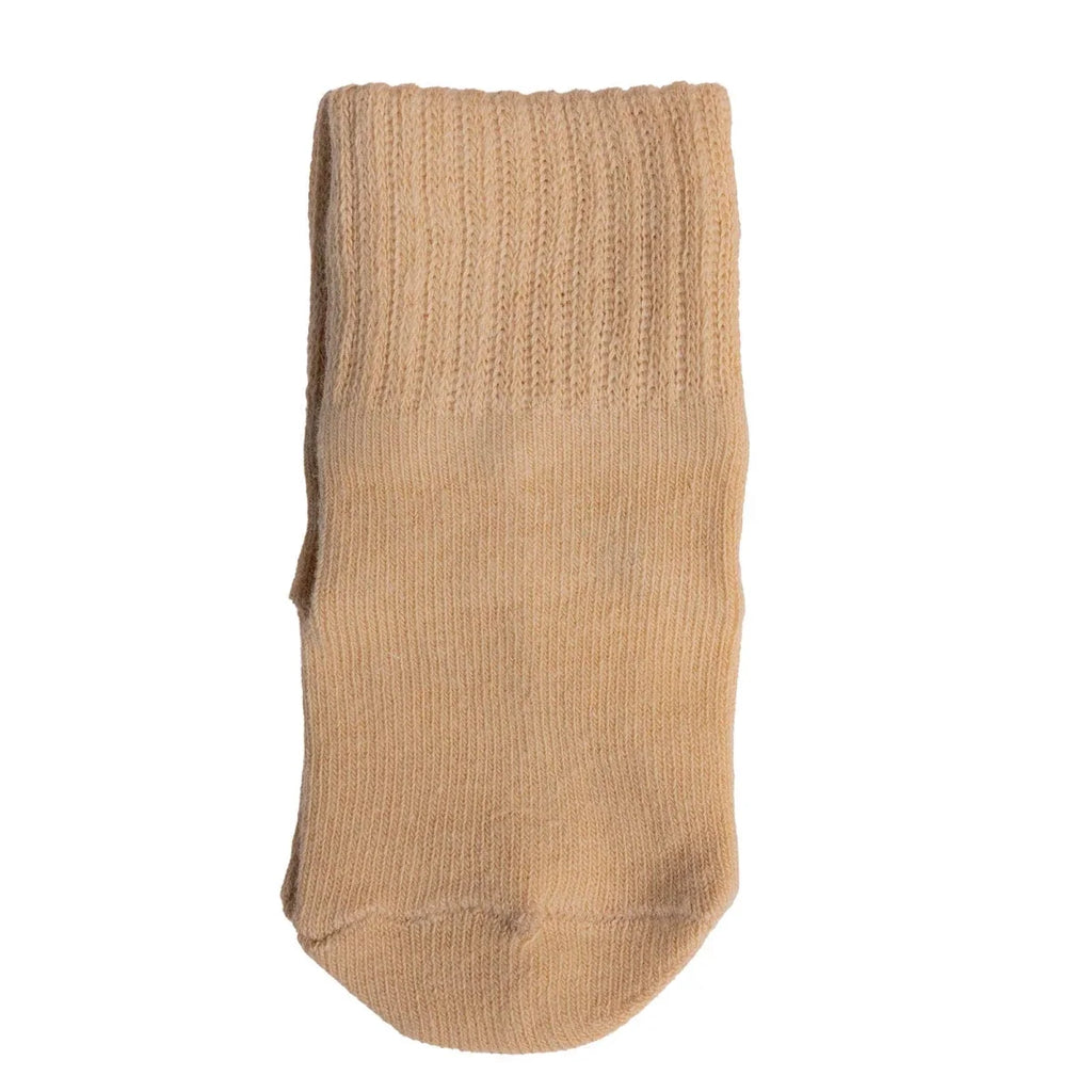 HelloBaby Abstract Print 3 Pack Roll-Top Baby Socks (Newborn to 12-24 Months) - Ecru