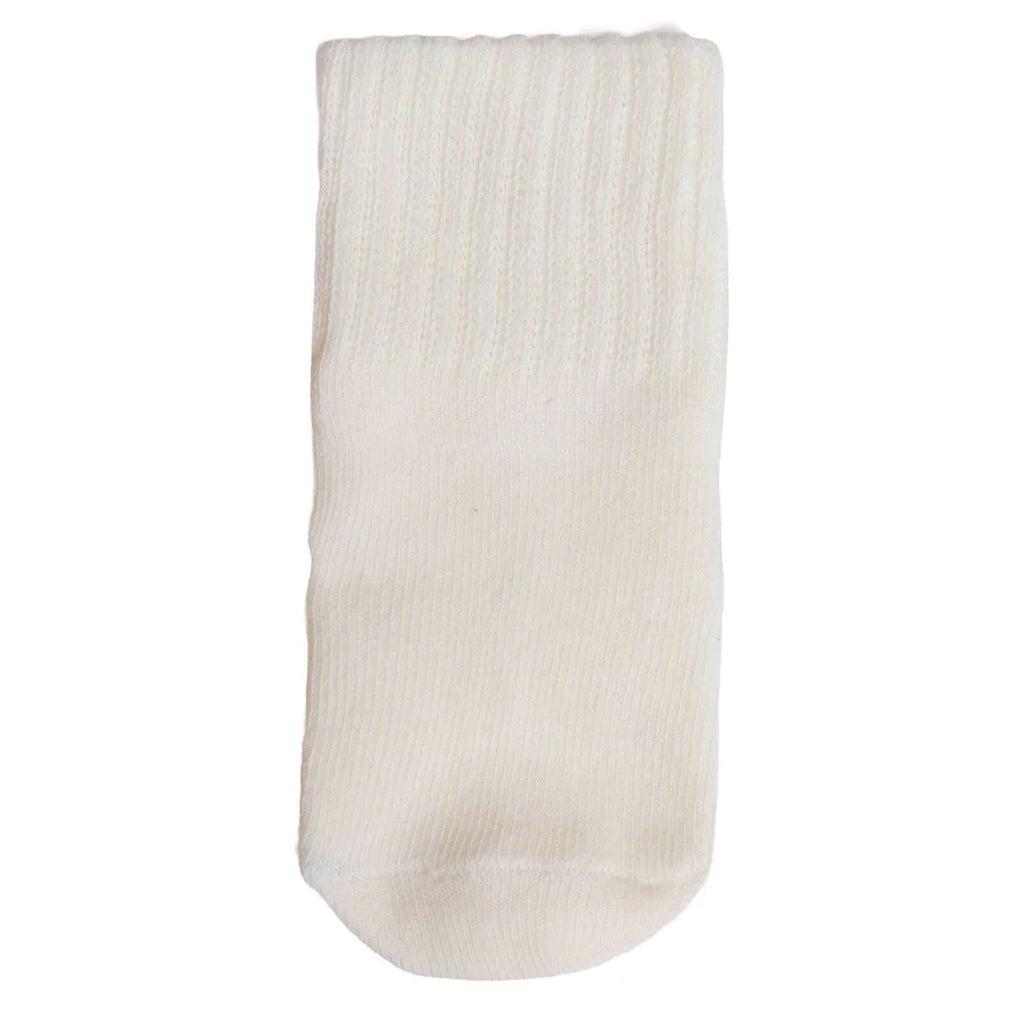 HelloBaby Abstract Print 3 Pack Roll-Top Baby Socks (Newborn to 12-24 Months) - Ecru