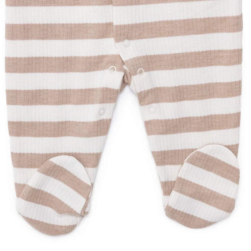 HelloBaby Bear Print Long Sleeve Footed Baby Sleepsuit (Newborn to 6-9 Months) - Beige