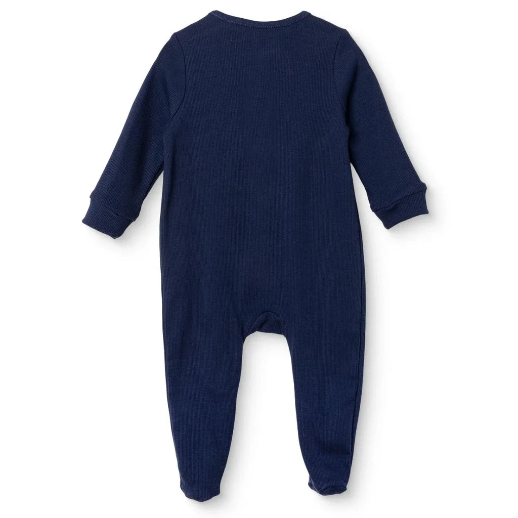 HelloBaby Zip-Up Ribbed Baby Sleepsuit with Feet (Newborn to 6-9 Months) - Dark Blue