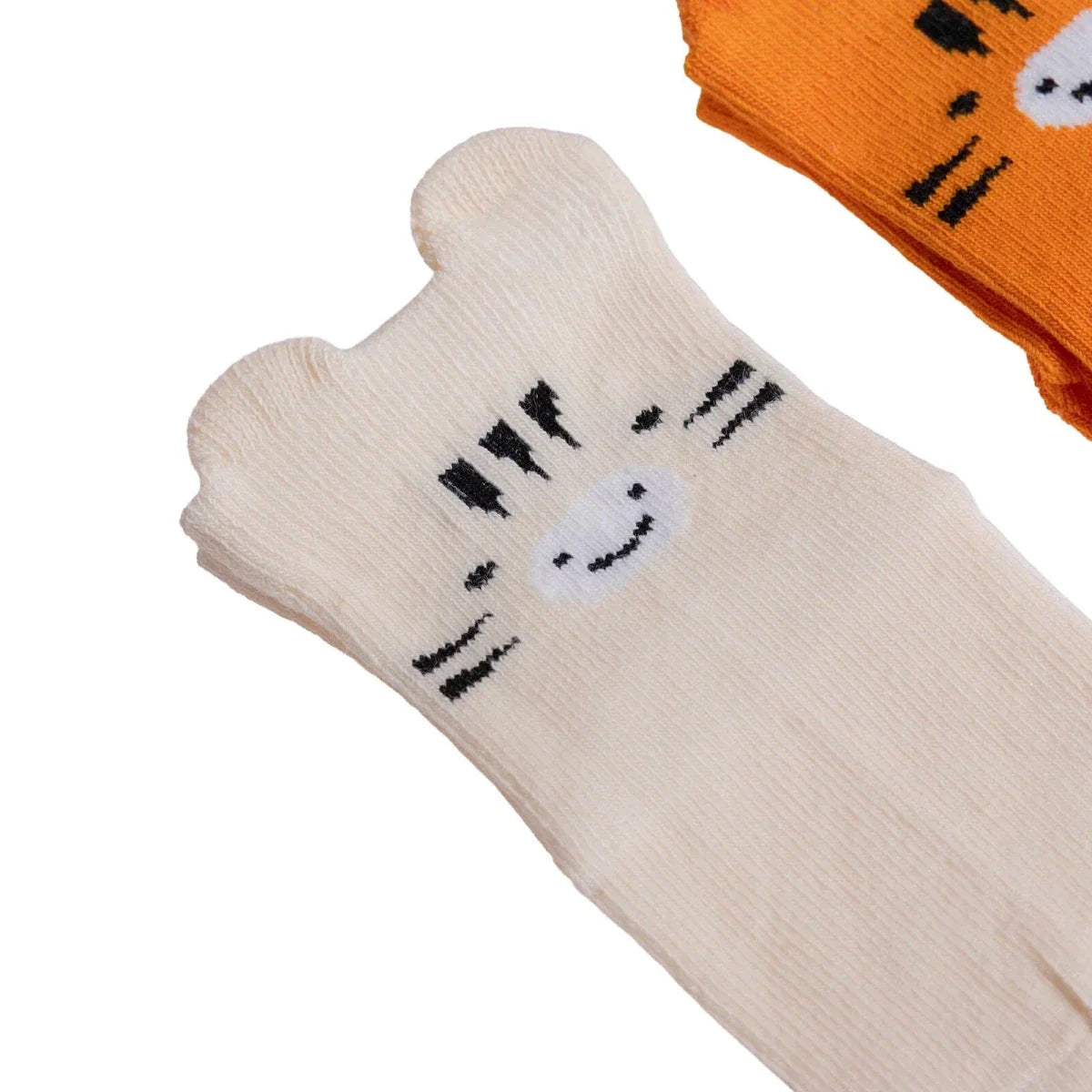 HelloBaby Animal Print 5 Pack Ankle Baby Socks (Newborn to 4-5 Years) - Orange