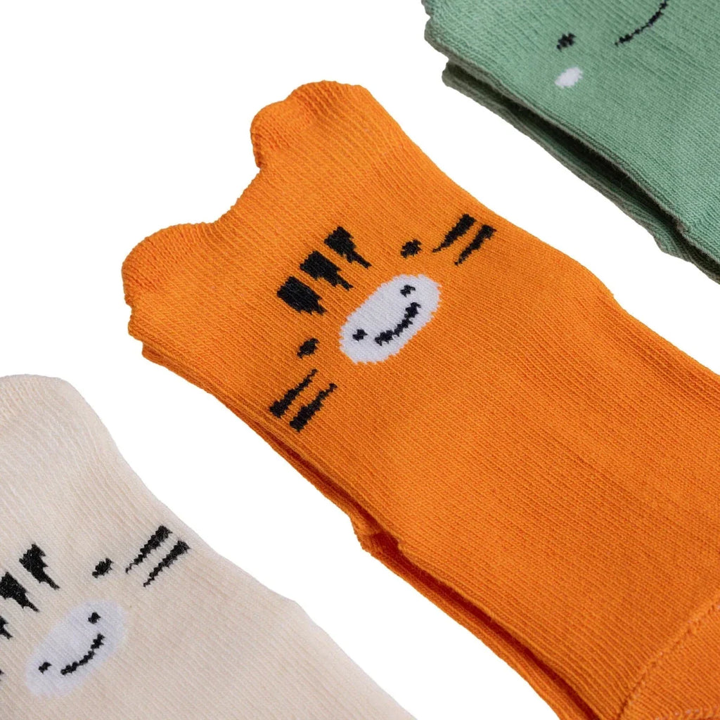 HelloBaby Animal Print 5 Pack Ankle Baby Socks (Newborn to 4-5 Years) - Orange
