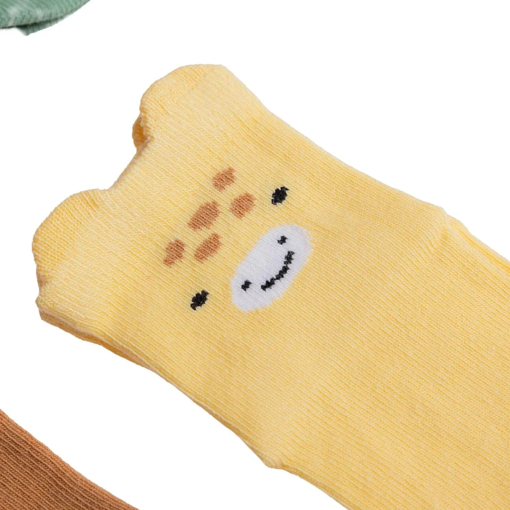 HelloBaby Animal Print 5 Pack Ankle Baby Socks (Newborn to 4-5 Years) - Orange