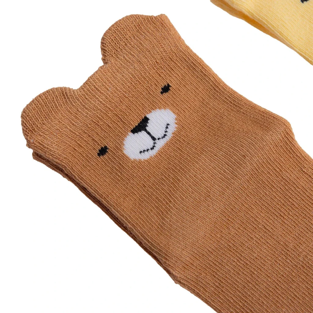 HelloBaby Animal Print 5 Pack Ankle Baby Socks (Newborn to 4-5 Years) - Orange