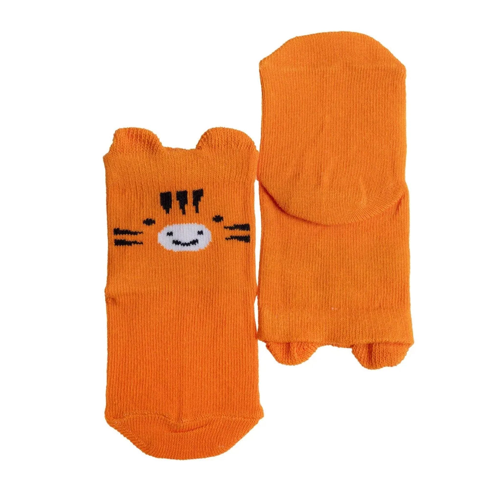 HelloBaby Animal Print 5 Pack Ankle Baby Socks (Newborn to 4-5 Years) - Orange