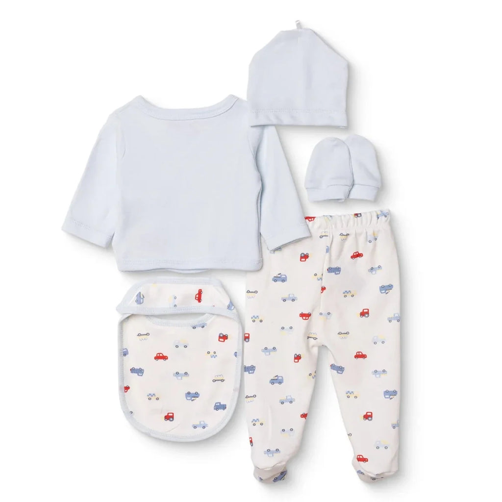 HelloBaby 5 Piece Car Print Baby Hospital Bag Set (Newborn) - Ecru