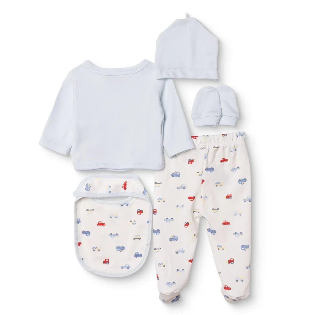 HelloBaby 5 Piece Car Print Baby Hospital Bag Set (Newborn) - Ecru