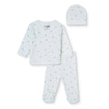 HelloBaby Turtle Print Baby Hat, Vest & Bottoms Set (Newborn to 3-6 Months) - Ecru
