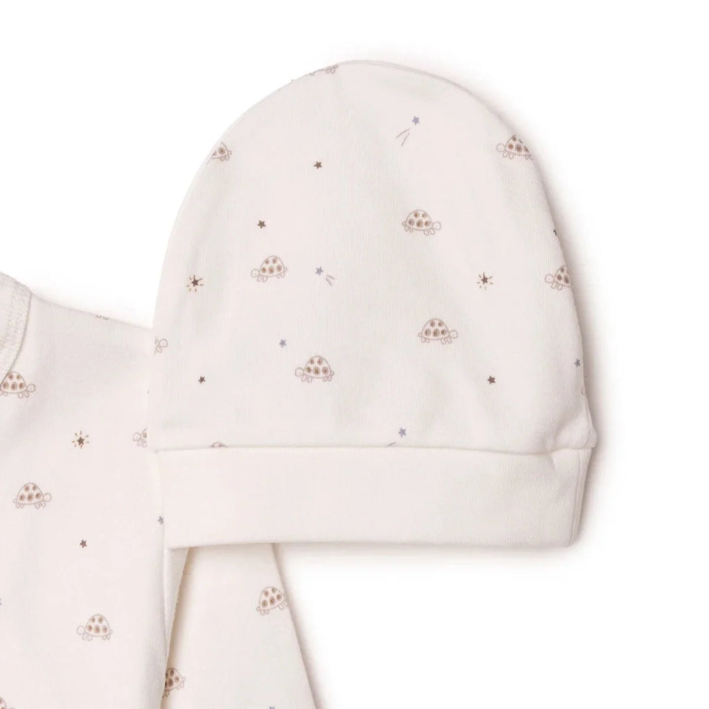 HelloBaby Turtle Print Baby Hat, Vest & Bottoms Set (Newborn to 3-6 Months) - Ecru